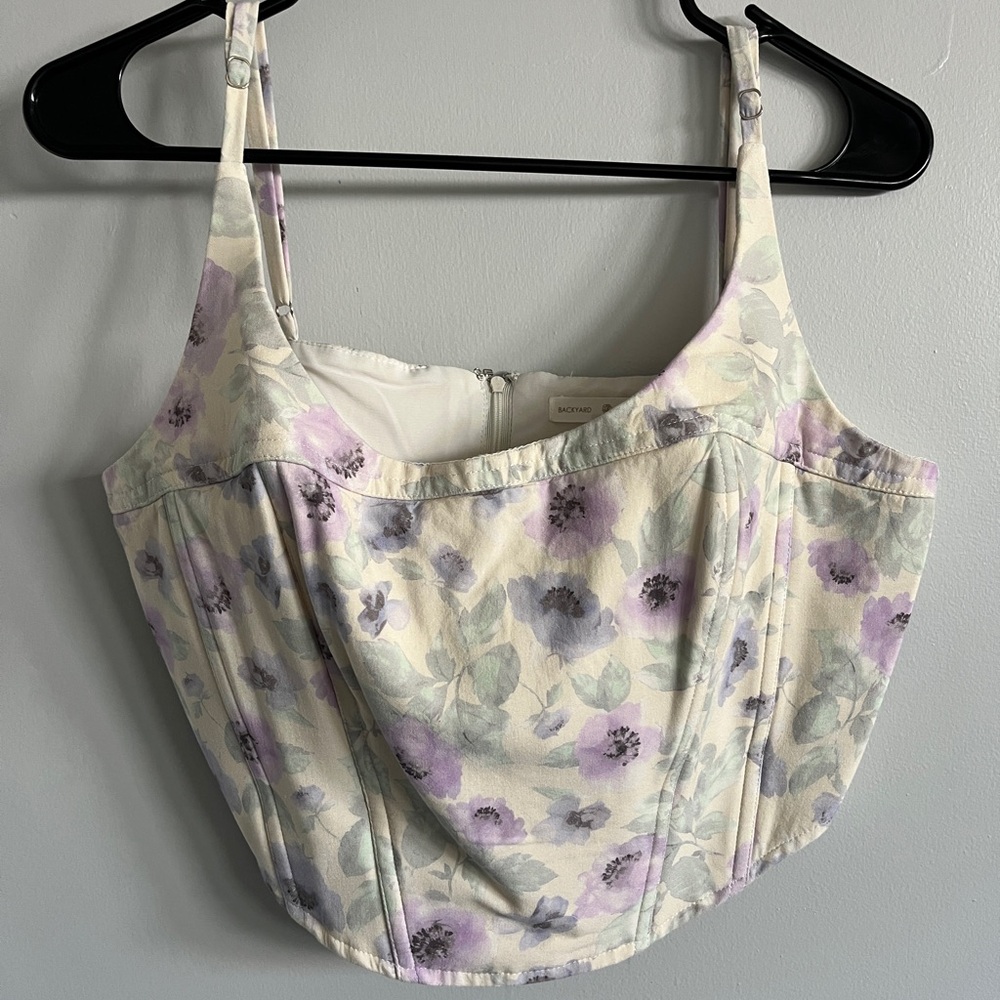 Backyard Roses Floral Corset Top